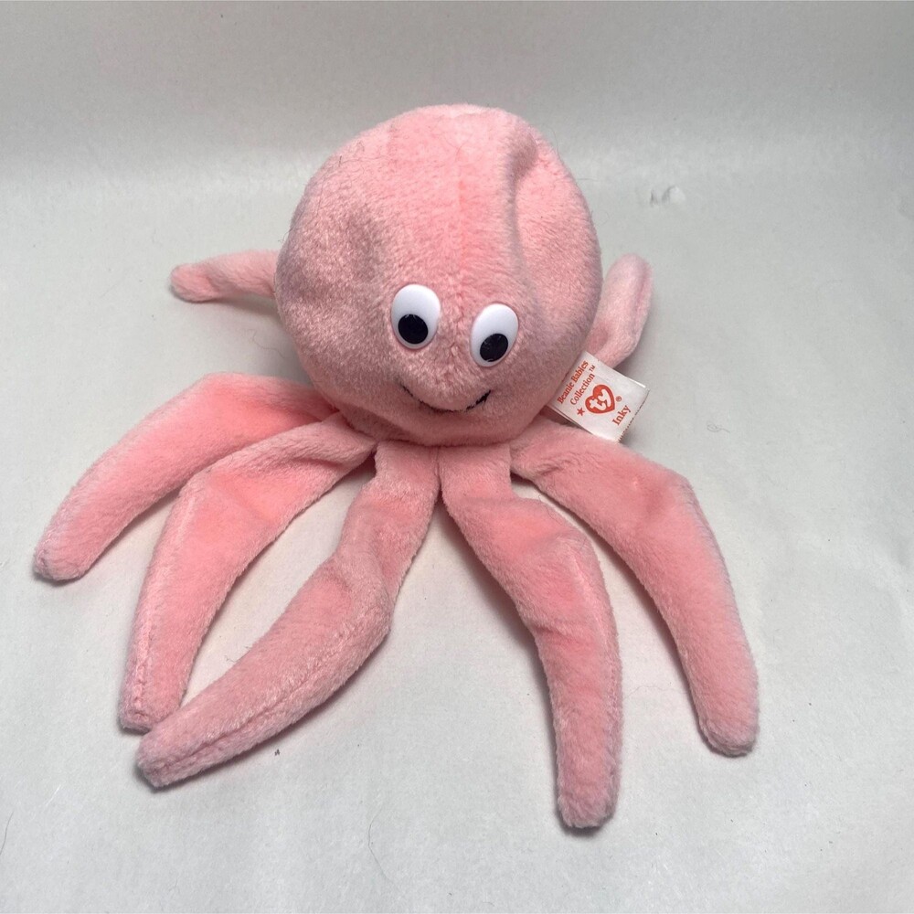 Ty Beanie Babies Inky Pink Octopus VTG 1993 No Paper Tag